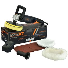 Car Buffer Polisher Rotary Variable Speed Car Polishing Machine 7 Inch Car Detailing Kit With D And Side Handle, Woolen Fleece Hood, Terry Polishing B