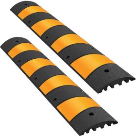 VEVOR 2pcs 6 Feet Rubber Driveway Modular Heavy Duty Speed 72.4 x 12 x 2.4 Inch Cable Protector Ramp for Garage Gravel Roads Asphalt Concrete