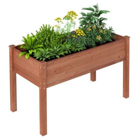 48x24x30 Inch Leg Elevated Flower Bed, Elevated Wooden Flower Box, Suitable For Outdoor Planting Of Plants, Flowers, Fruits, Vegetables, Herbs, P