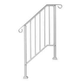 Matte White 2-step Galvanized Iron Courtyard Staircase Handrail