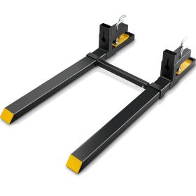 VEVOR  Pallet Forks, 4000 Lbs Clamp On Pallet Forks, 60inch Total Length Heavy Duty Pallet Forks With Adjustable Stabilizer Bar, Tractor Bucket Forks