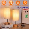 Touch Control Table Lamp 3-Way Dimmable Nightstand Beside Lamp for Bedroom Living Room Dual USB Ports LED Bulb Included