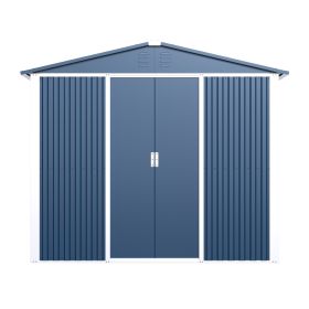 Professional Install Metal Shed 8.6 Ft. W X 6.3 Ft. D Metal Shed With Sliding Door In Blue 54 Sq. Ft.