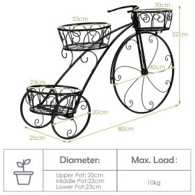 Tricycle Plant Stand Flower Pot Cart Holder In Parisian Style