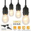 48FT Outdoor String Light Waterproof Patio String Lights Bulbs Commercial Yard Lights Garden Ambience