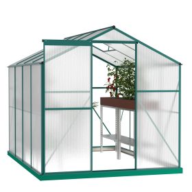 Polycarbonate Greenhouse,6'x 8' Heavy Duty Walk-in Plant Garden Greenhouse For Backyard-Outdoor