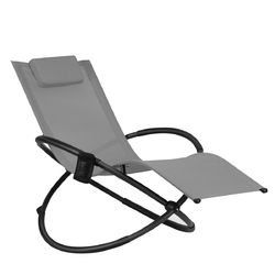 Folding Zero Gravity Lounge Chair with Removable Pillow