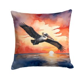 Pelican Fiery Sunset Throw Pillow Machine Washable, Indoor Outdoor Decorative Pillow for Couch, Bed or Patio, 14Hx14W