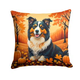 Collie Fall Throw Pillow Machine Washable, Indoor Outdoor Decorative Pillow for Couch, Bed or Patio, 14Hx14W