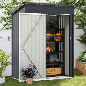1PC 5 x 3 Feet Outdoor Storage Shed with Sloped Roof and Lockable Door