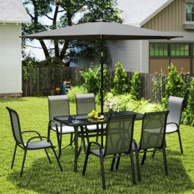 Outdoor dining table and chair package with umbrella ( Amazon Shipping)(Prohibited by WalMart)