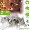 3M 300 LEDs String Curtain Light IP44 String Fairy Lights Party Xmas Decor Lamps W/ Remote