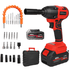 One Piece Portable 48V Cordless Impact Wrench, Cordless Drill Kit, Brushless Impact Wrench, Drill Kit With Batteries, Accessories And Toolkit For Car