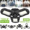 LED Garage Light, iMounTEK E26/E27 80W 7000LM 6500K Garage Ceiling Light Deformable Workshop Lamp Die Cast Aluminum LED Ceiling Light Bulbs with 3 Adj