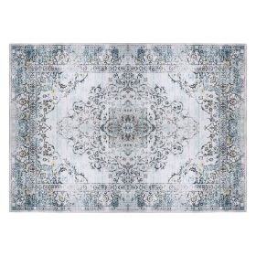 8x10FT Vintage Area Rug Modern Non Slip Carpet Boho Low Pile Soft Rug Waterproof Machine Washable Rug for Living Room Bedroom Kitchen Dining Room Unde (Option: Type 1)