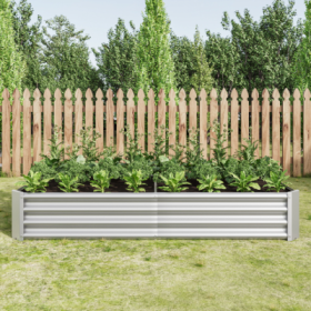 Raised Garden Bed Outdoor, 6x3x1ft , Metal Raised Rectangle Planter Beds For Plants, Vegetables, And Flowers (Color: Silver)