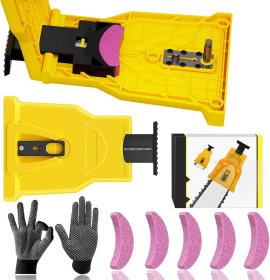 Chainsaw Sharpener, Portable Chainsaw Sharpener, Universal Chain Saw Blade Sharpener Kit With 5 Sharpening Stones, Fast Working Chainsaw Chain Sh (Option: Chainsaw Sharpener)