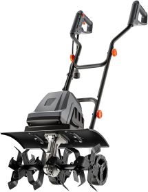 Electric Garden Cultivator, 15 Amp, Rope Spinner With Adjustable Wheels And Foldable Handle And Safety Switch For Soil Cultivation (Option: Gray)