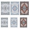 6x9FT Vintage Area Rug Modern Non Slip Carpet Boho Low Pile Soft Rug Waterproof Machine Washable Rug for Living Room Bedroom Kitchen Dining Room Under